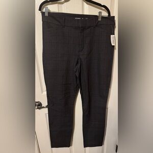 Old Navy High Rise pixie pant, gray/black plaid, new, 14 tall